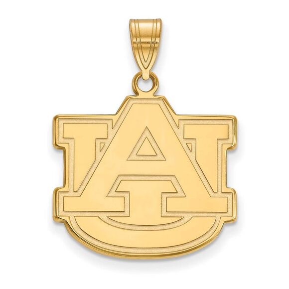 14k Yellow Gold Auburn U Large 'AU' Pendant